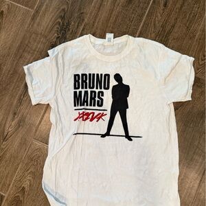 Bruno Mars 24K  White Graphic Tee with Black Silhouette
